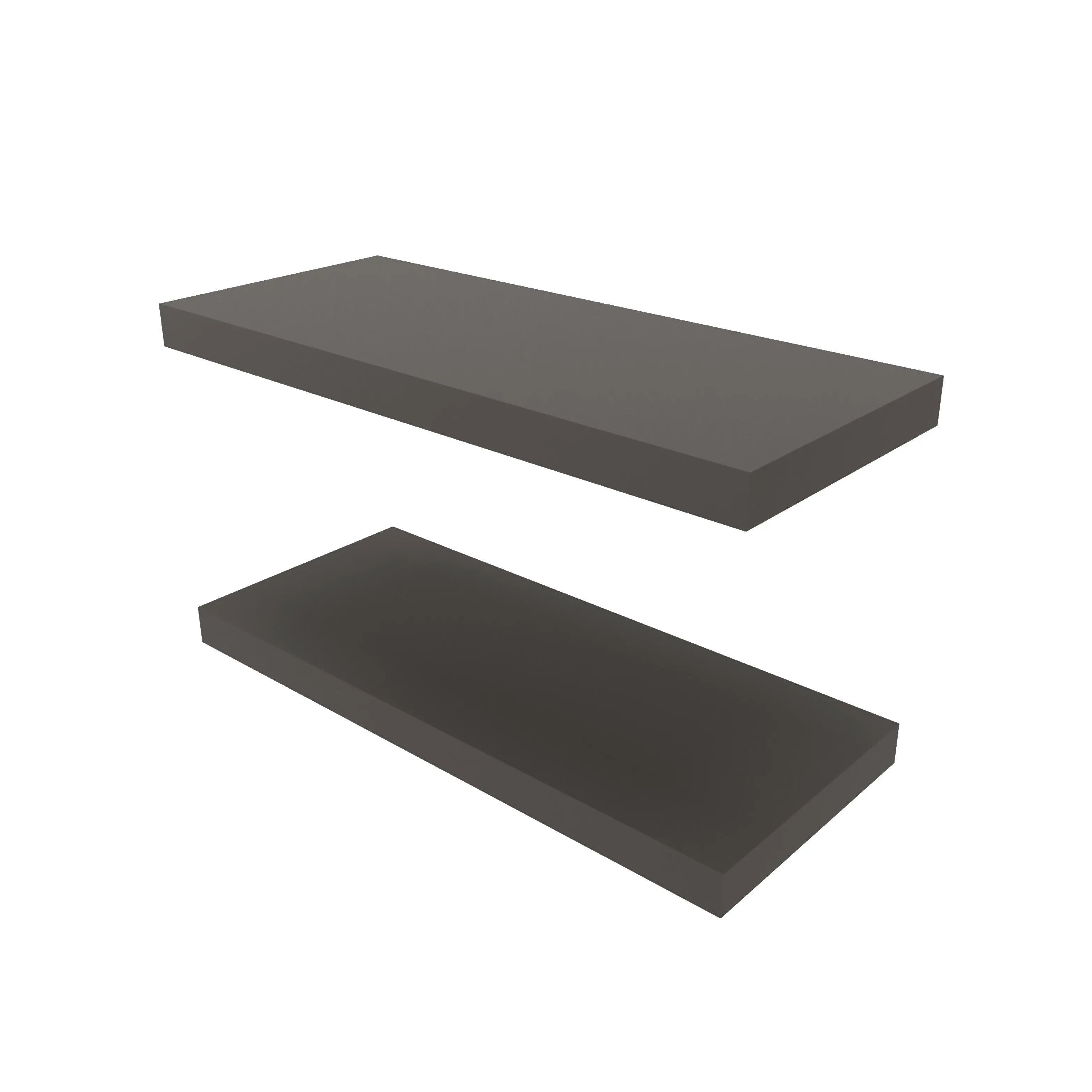 32" Set Of Two Dark Gray Wood Wall Mounted Floating Shelves - GreatEagleInc