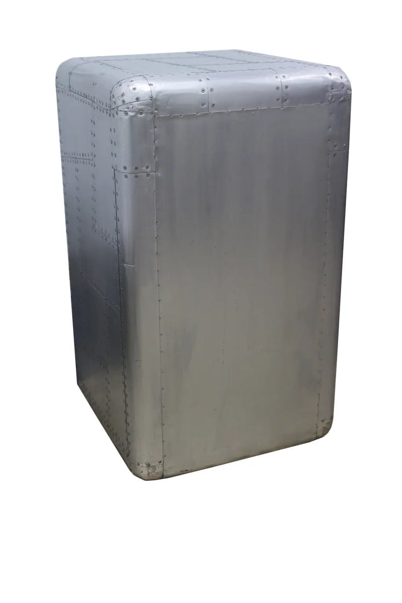 32" Silver Aviator Aluminum Two Drawer Filing Cabinet Homeroots Office