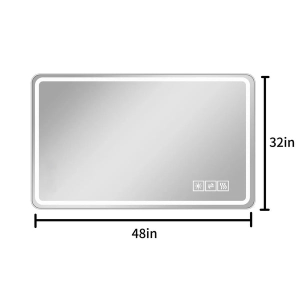 32" Silver Lighted Frameless Bathroom Vanity Mirror Homeroots Bed & Bath