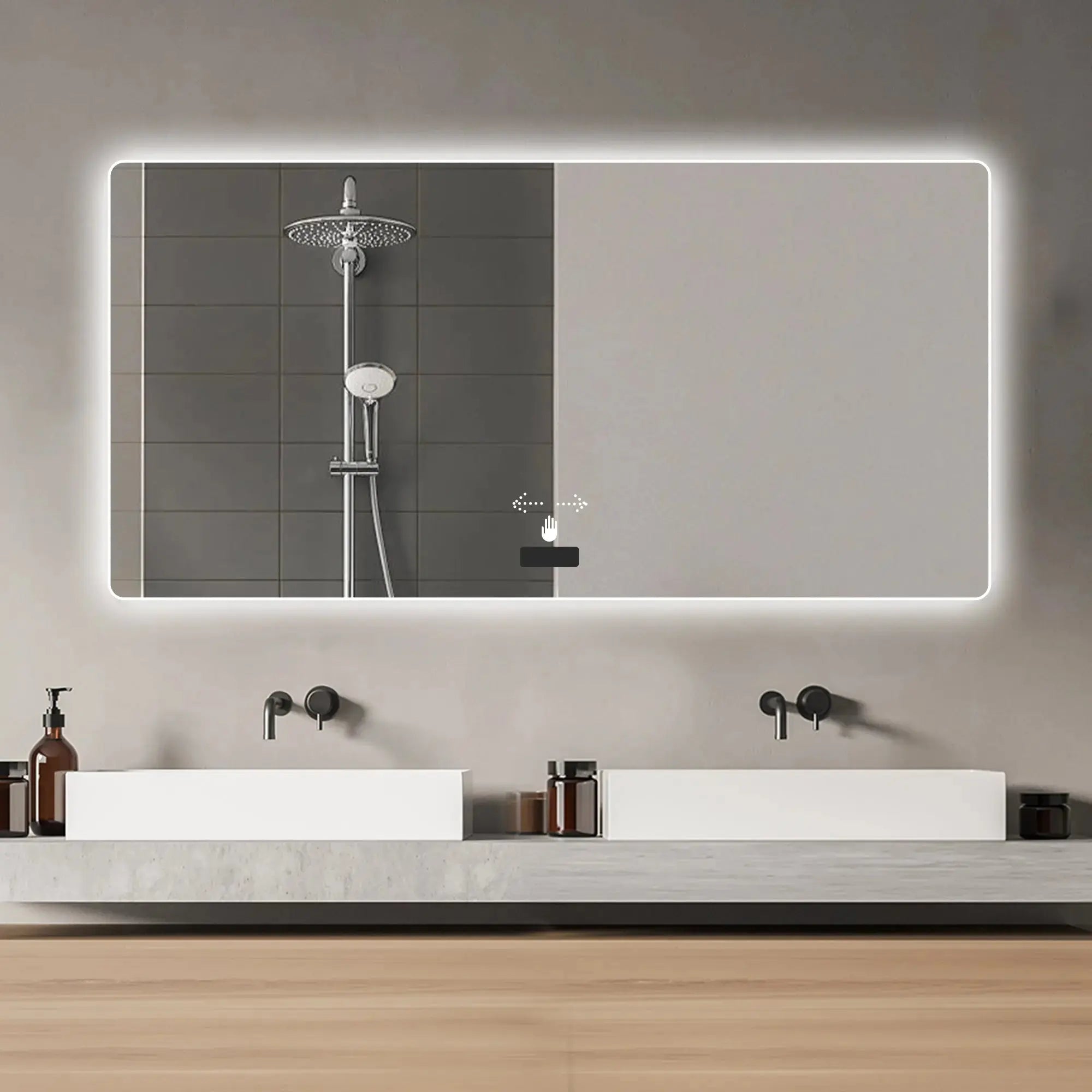 32" Silver Lighted Frameless Bathroom Vanity Mirror Homeroots Bed & Bath