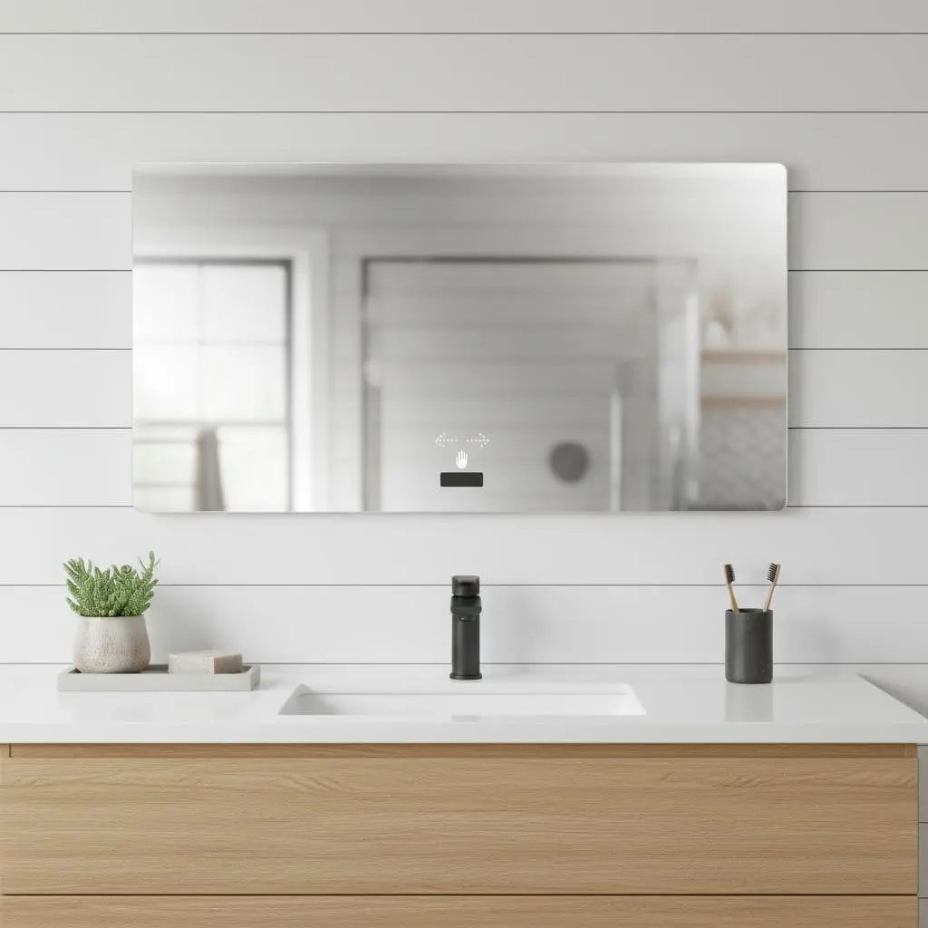 32" Silver Lighted Frameless Bathroom Vanity Mirror Homeroots Bed & Bath