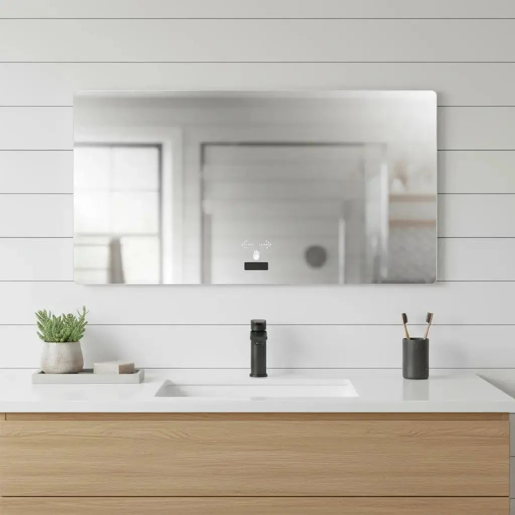 32" Silver Lighted Frameless Bathroom Vanity Mirror Homeroots Bed & Bath