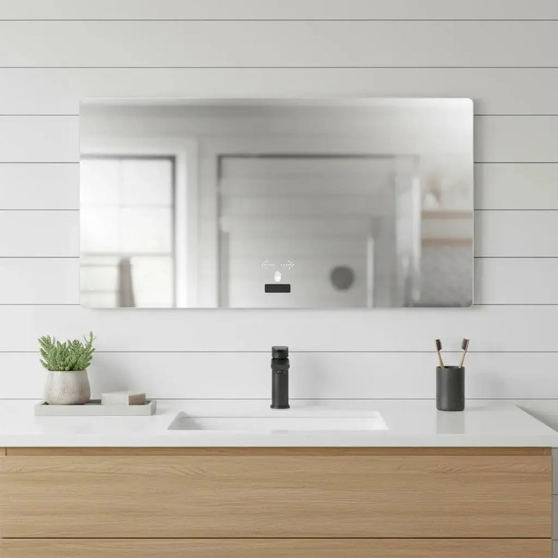 32" Silver Lighted Frameless Bathroom Vanity Mirror Homeroots Bed & Bath