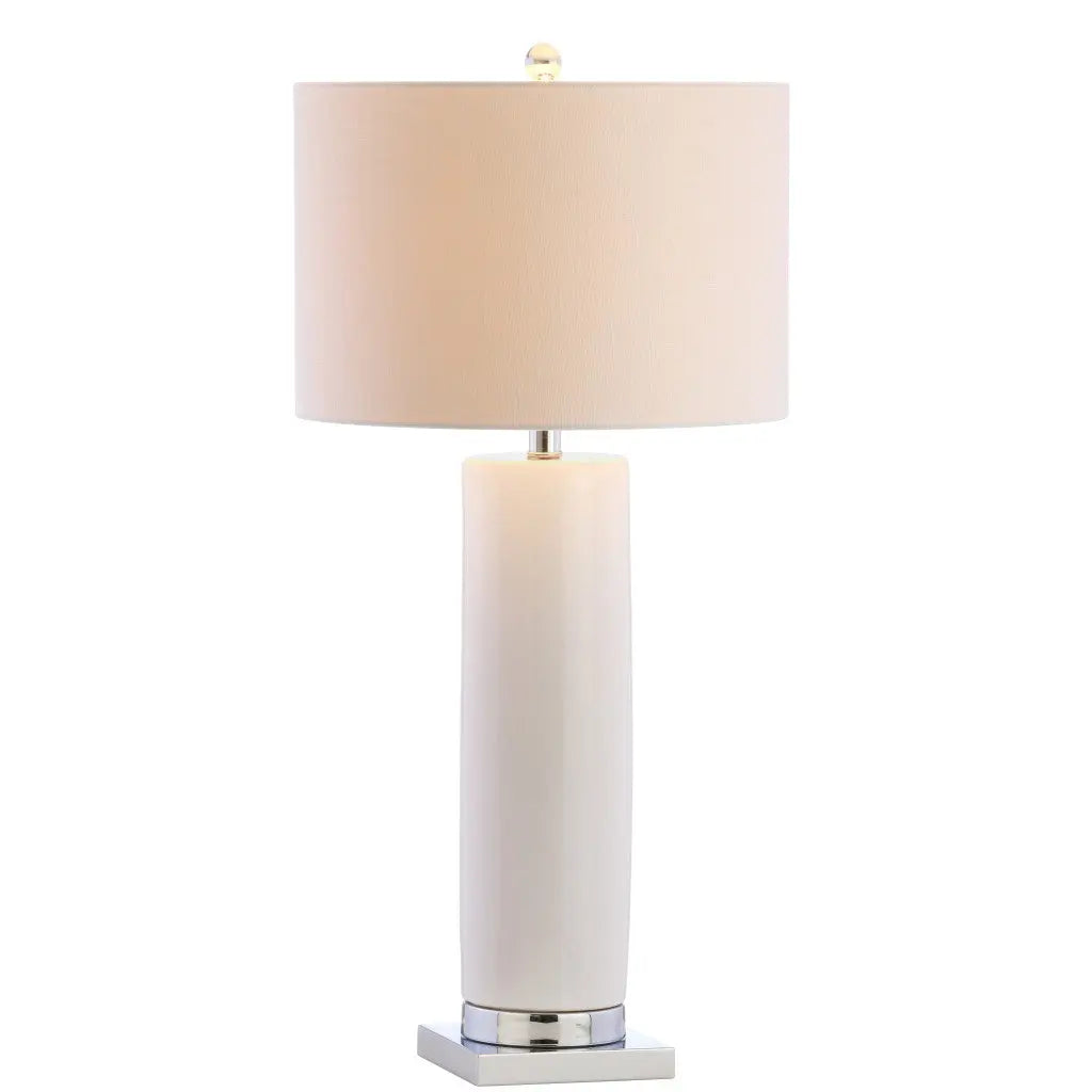 32" Silver Novelty Table Lamp LED With Drum Shade Homeroots Lighting