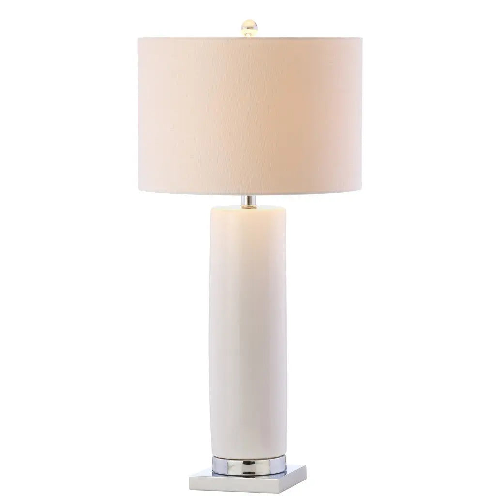 32" Silver Novelty Table Lamp LED With Drum Shade Homeroots Lighting