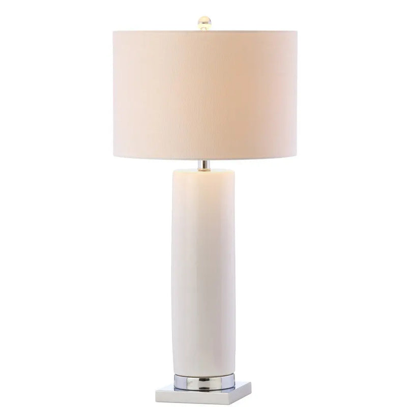32" Silver Novelty Table Lamp LED With Drum Shade Homeroots Lighting