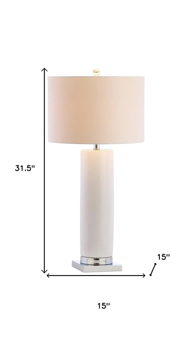 32" Silver Novelty Table Lamp LED With Drum Shade Homeroots Lighting