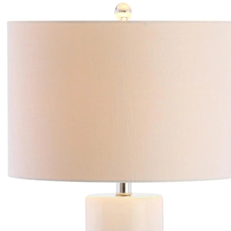 32" Silver Novelty Table Lamp LED With Drum Shade Homeroots Lighting
