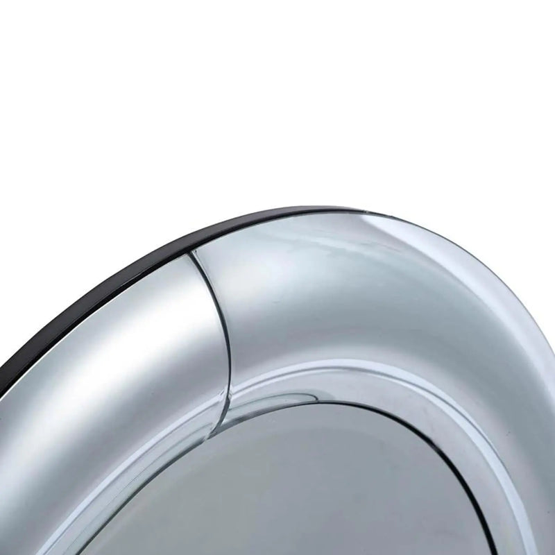 32" Silver Round Curved Frame Accent Mirror Homeroots Bed & Bath