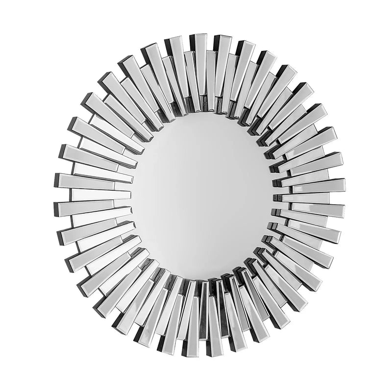 32" Silver Sunburst Unframed Accent Mirror Homeroots Bed & Bath