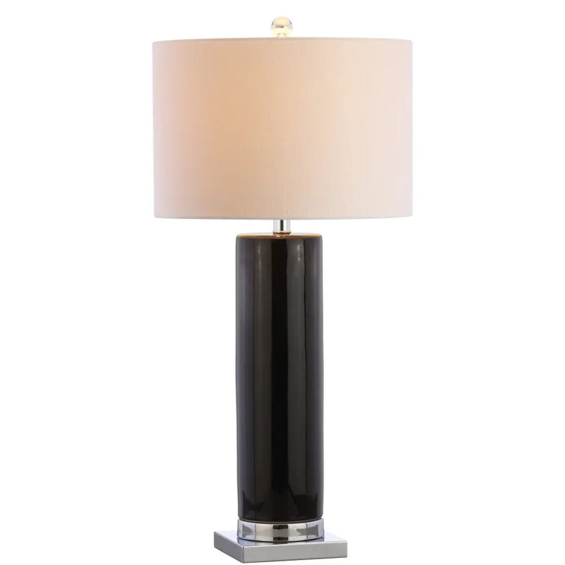 32" Silver Table Lamp With Drum Shade Homeroots Lighting