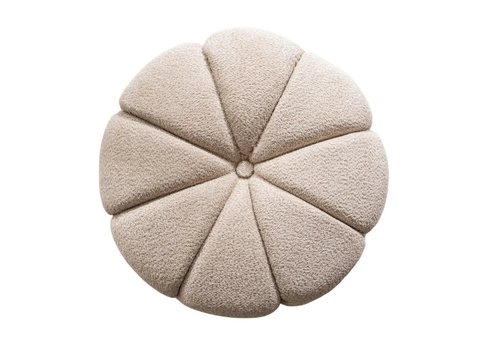 32" Taupe Tufted Boucle Tufted Round Ottoman Homeroots Living Room