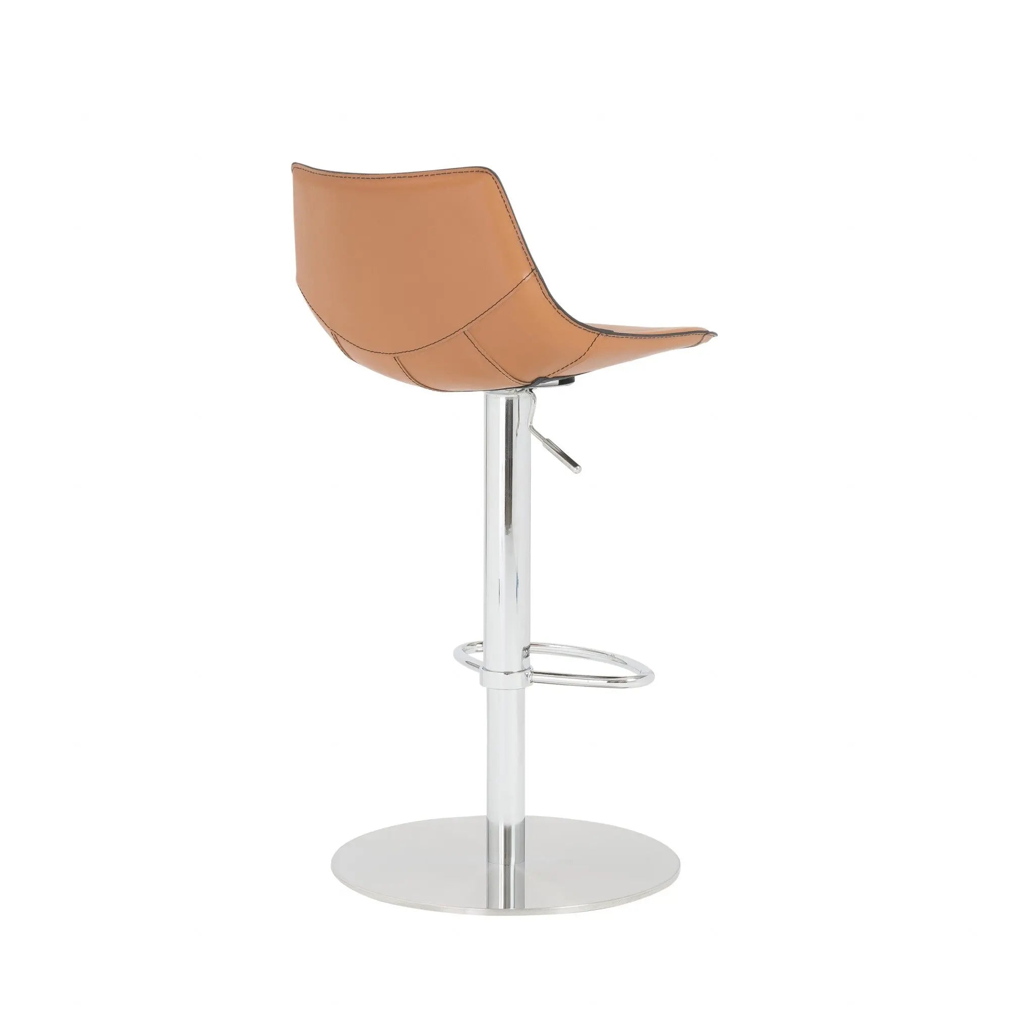 32" Terra Cotta And Silver Steel Swivel Low Back Bar Height Bar Chair Homeroots Living Room