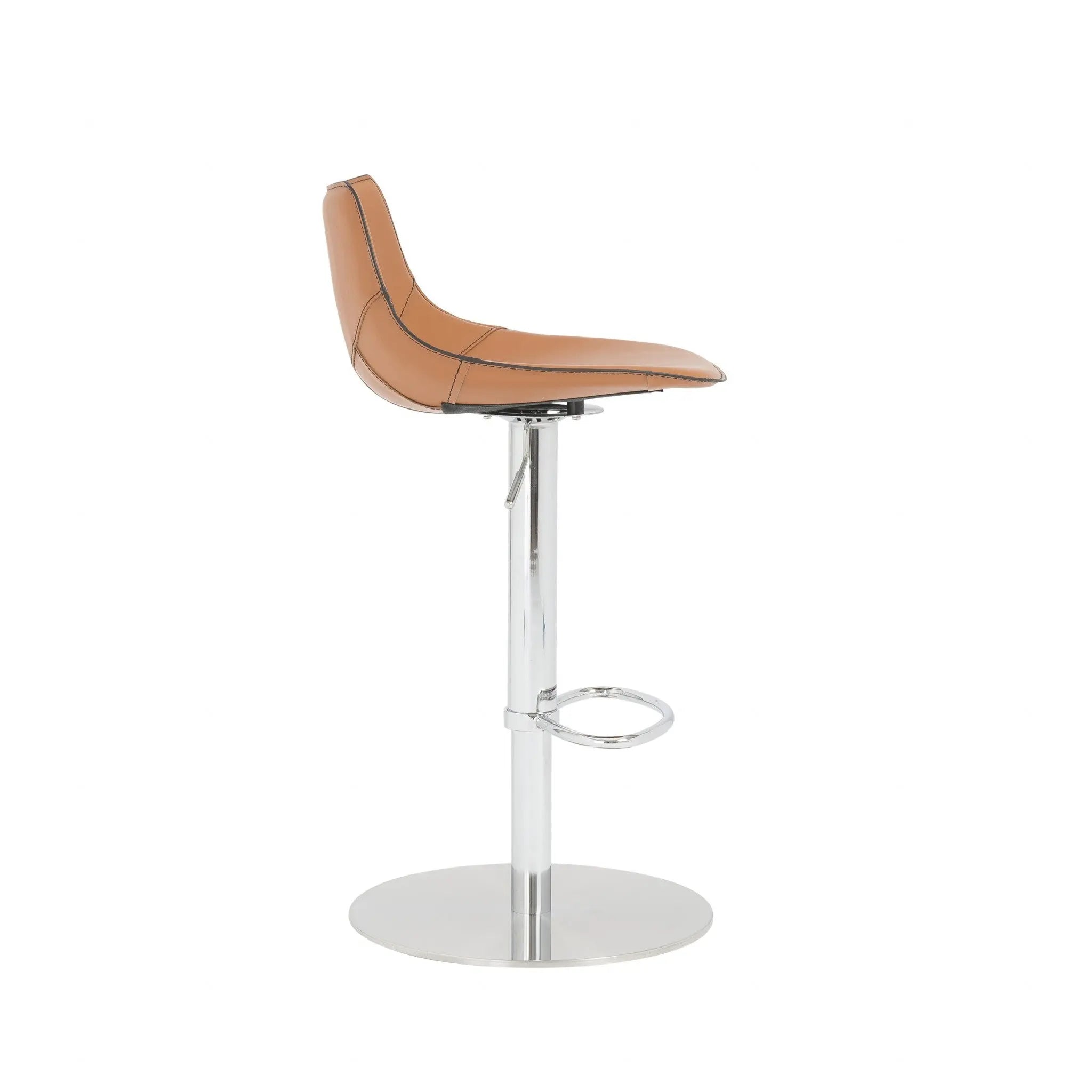 32" Terra Cotta And Silver Steel Swivel Low Back Bar Height Bar Chair Homeroots Living Room