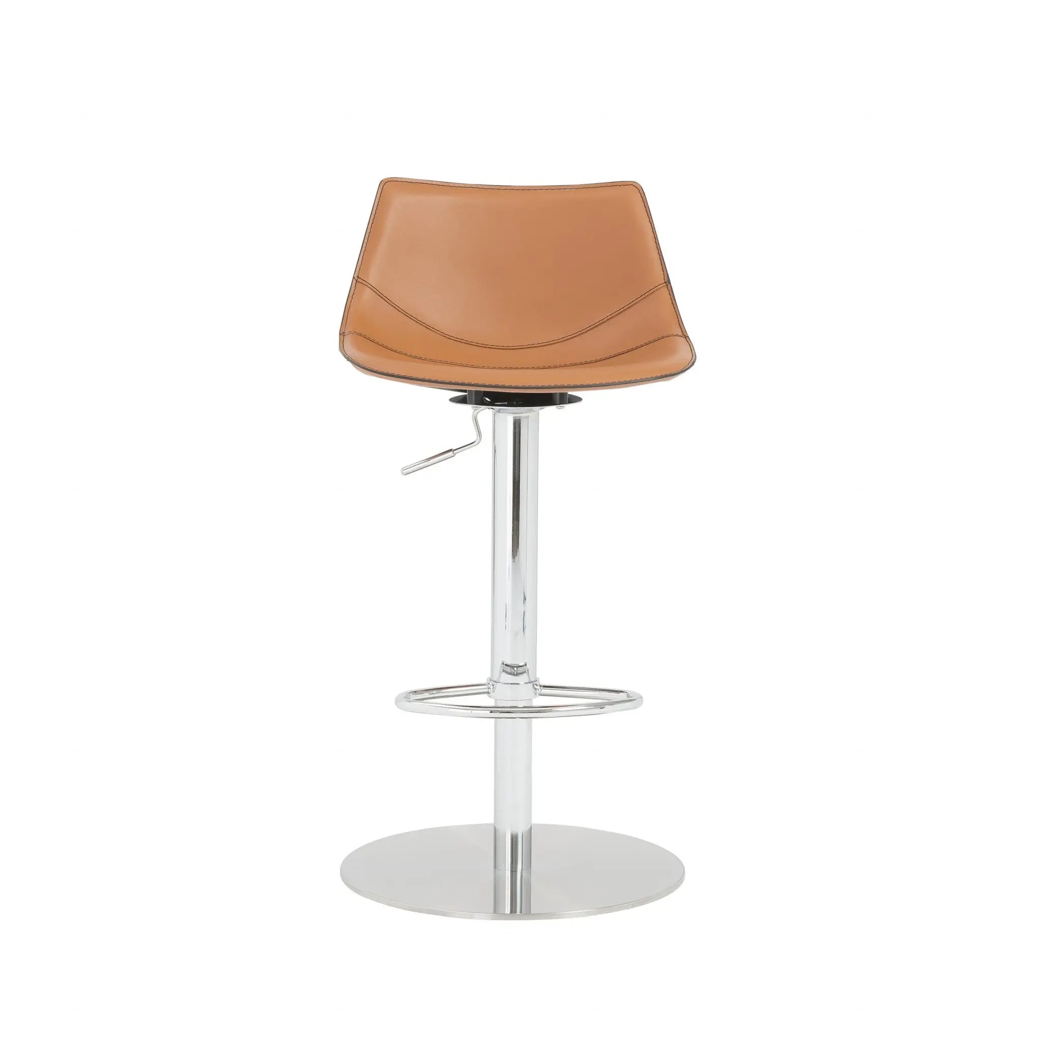 32" Terra Cotta And Silver Steel Swivel Low Back Bar Height Bar Chair Homeroots Living Room