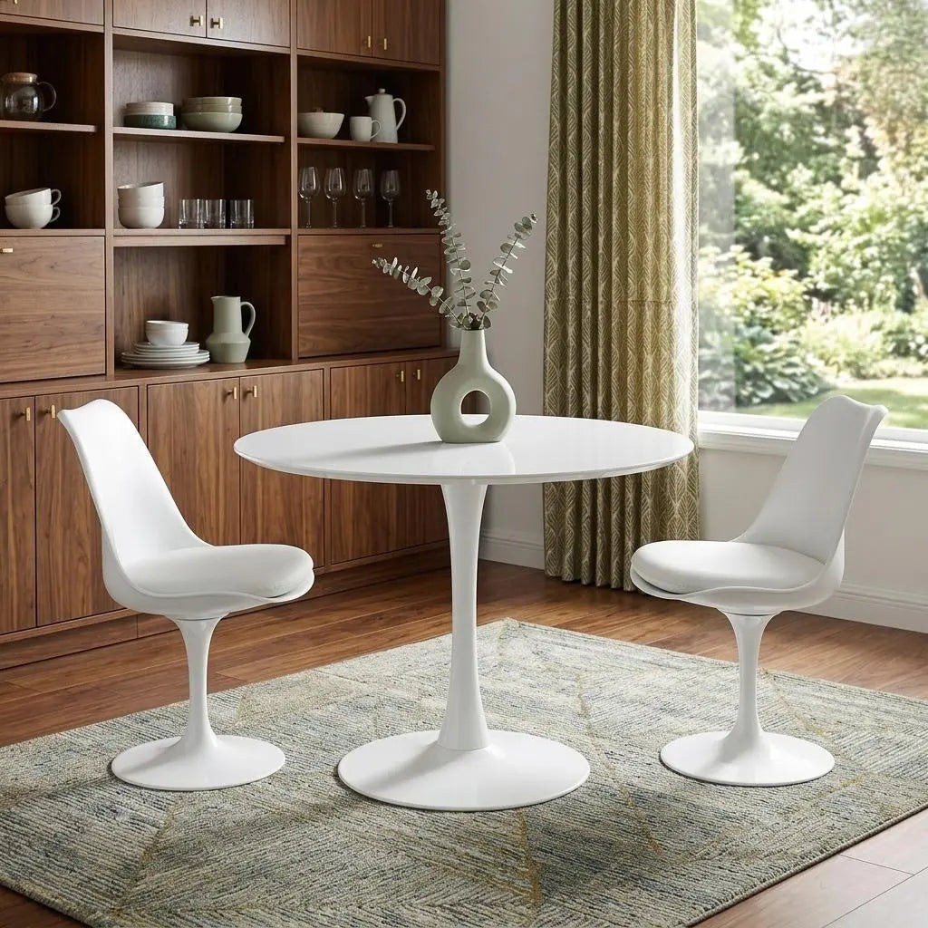 32" White Metal Dining Table Homeroots Kitchen & Dining