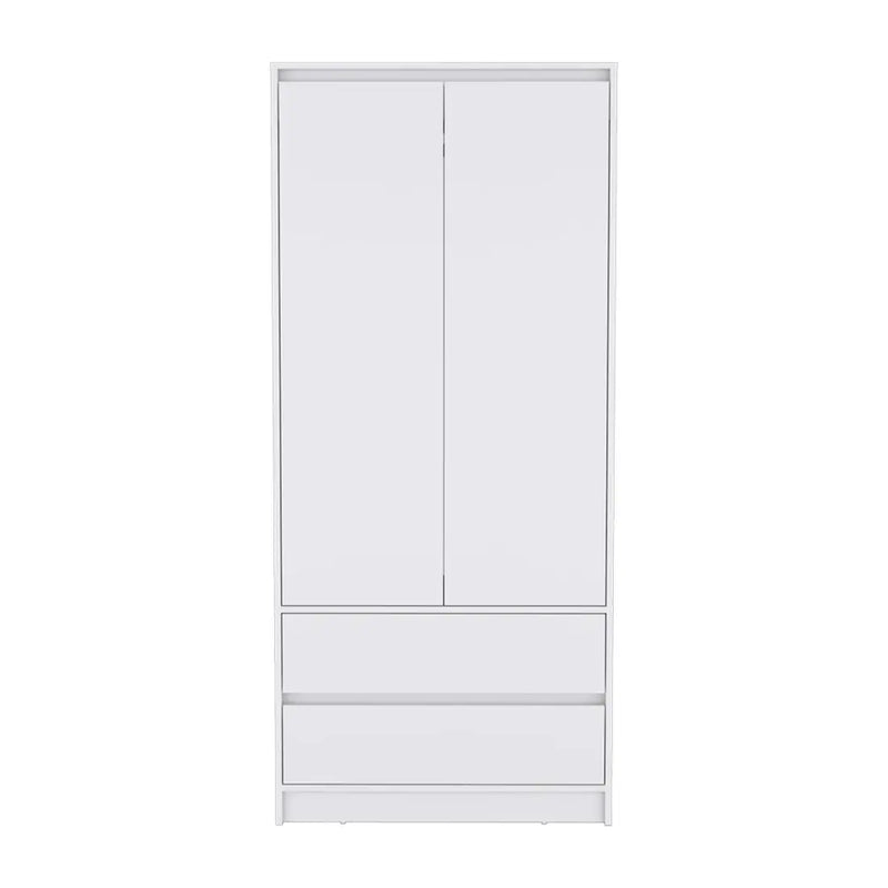 32" White Two Drawer Combo Dresser Homeroots Bed & Bath