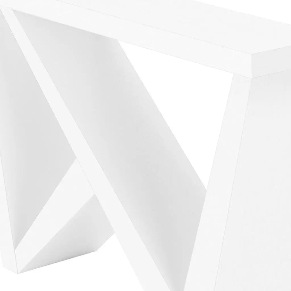 32" White Wood Abstract End Table Homeroots Living Room