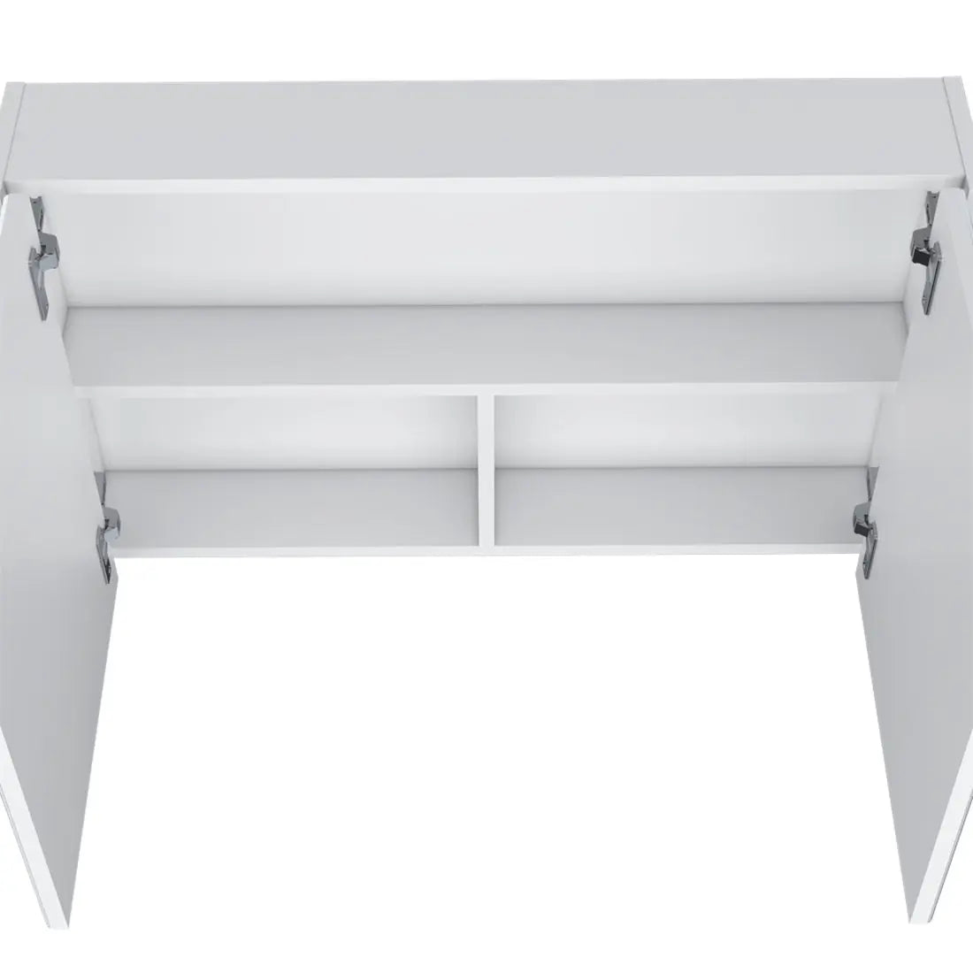 32" White Wood Floating Double Door Bathroom Vanity And Medicine Cabinet With Mirror Homeroots Bed & Bath