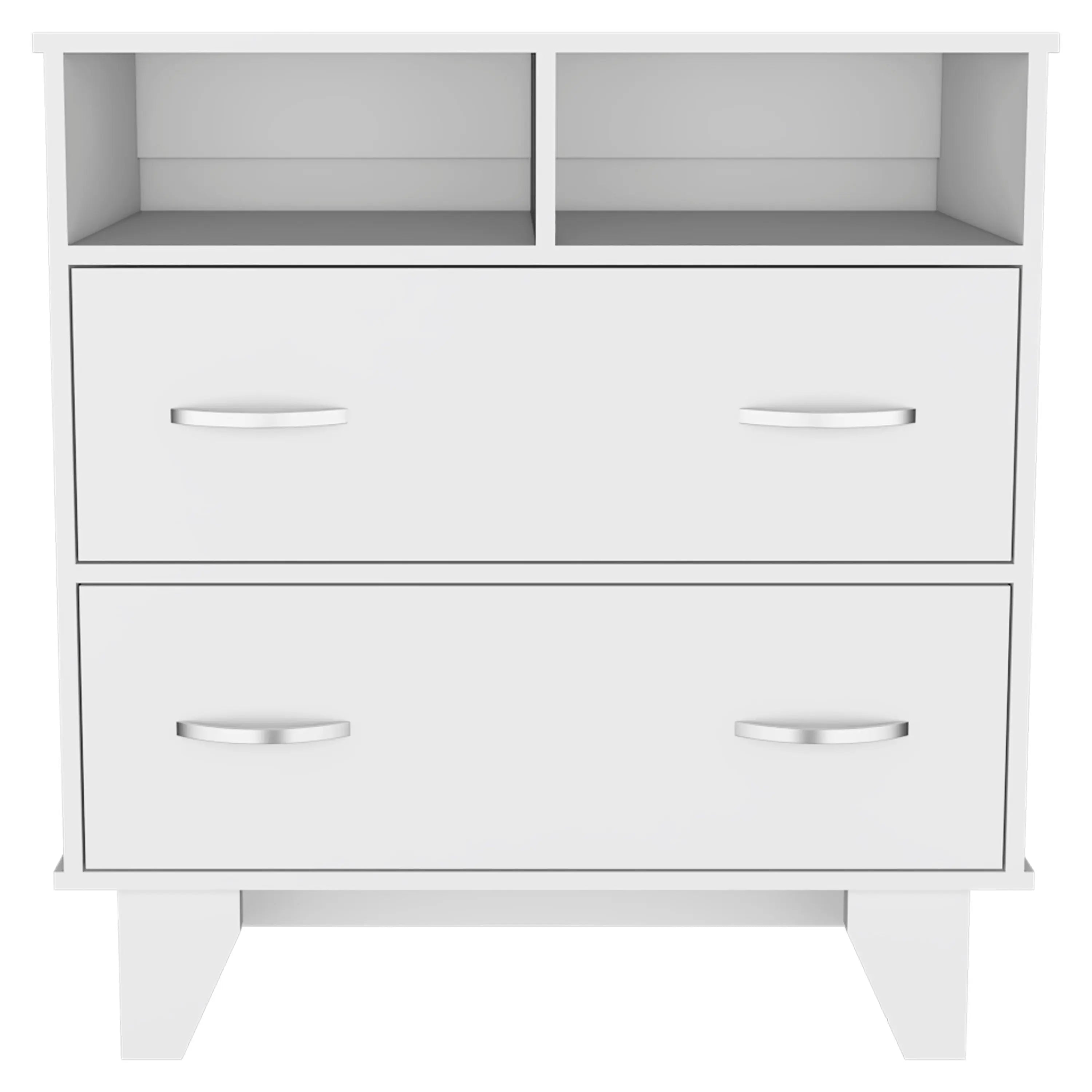 32" White Wood Two Drawer Dresser Homeroots Bed & Bath