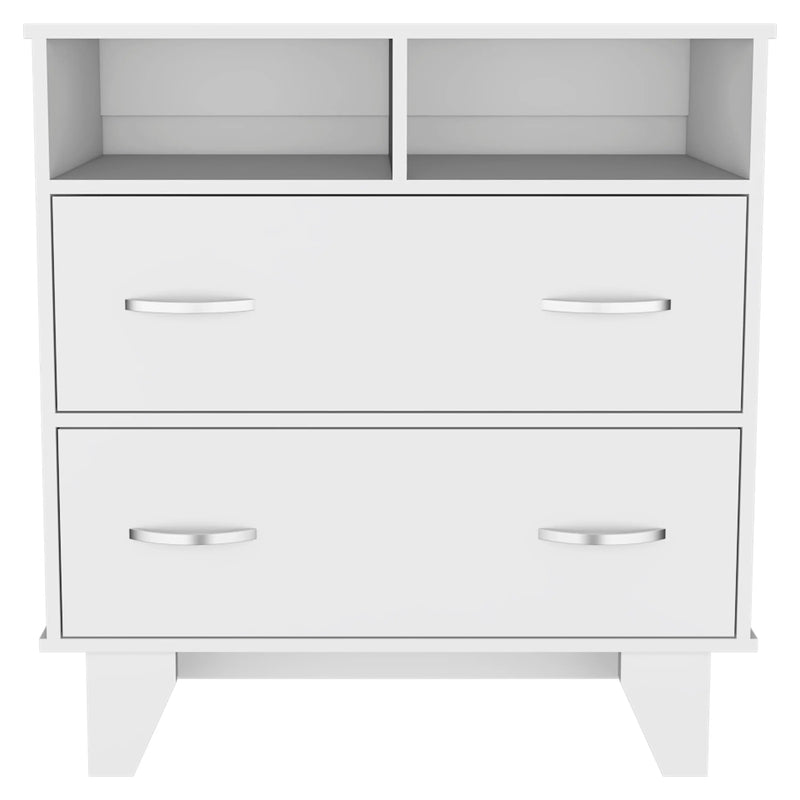 32" White Wood Two Drawer Dresser Homeroots Bed & Bath