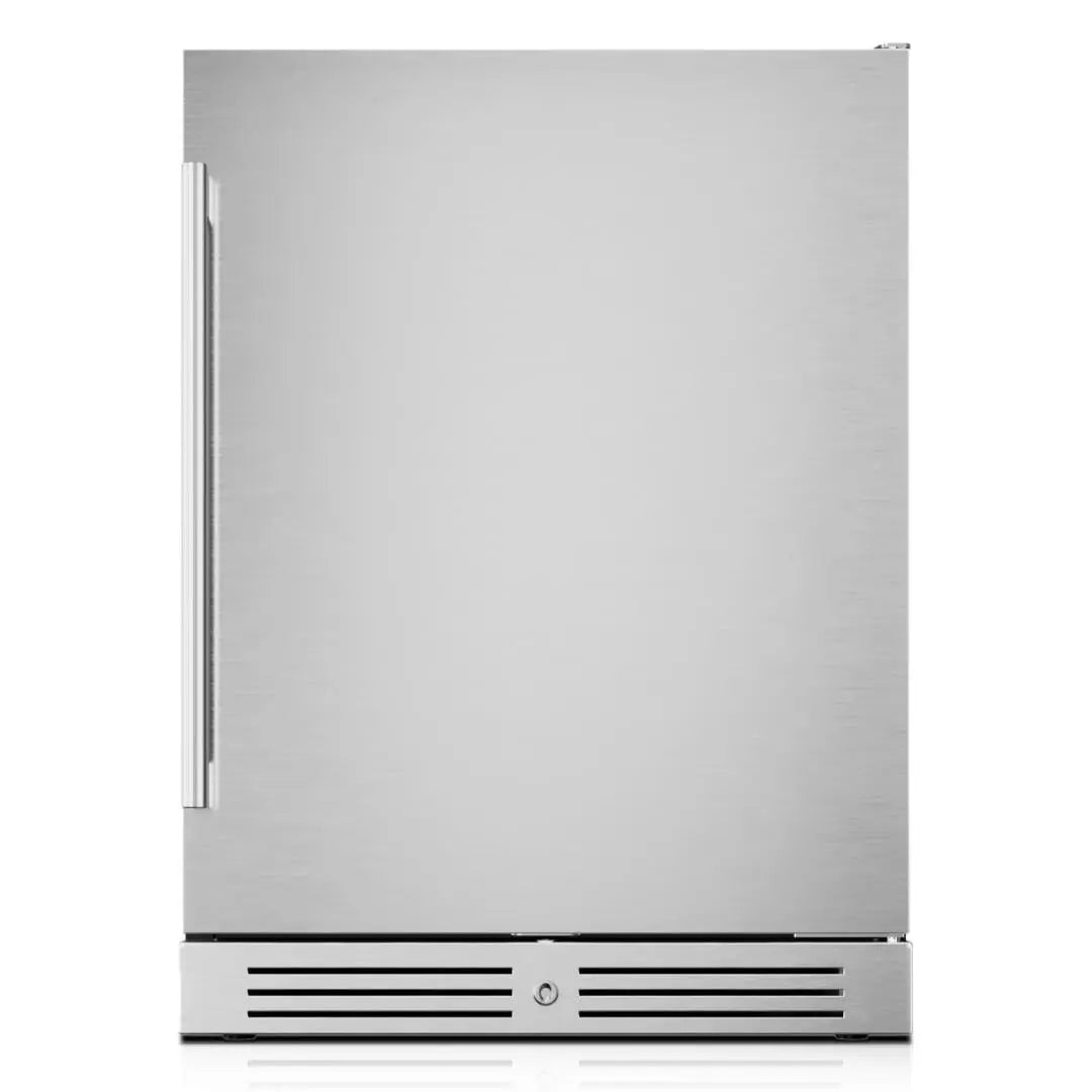 32" X 23" Silver Stainless Steel Single Compartment Can Beverage Refrigerator Homeroots Home Decor