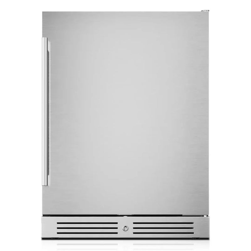 32" X 23" Silver Stainless Steel Single Compartment Can Beverage Refrigerator Homeroots Home Decor