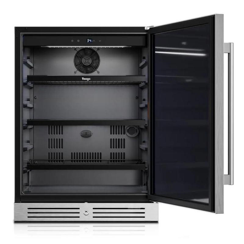 32" X 23" Silver Stainless Steel Single Compartment Can Beverage Refrigerator Homeroots Home Decor