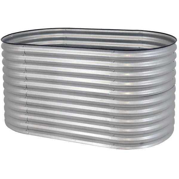 32" X 63" Silver Metal Oval Raised Garden Bed Homeroots Outdoor