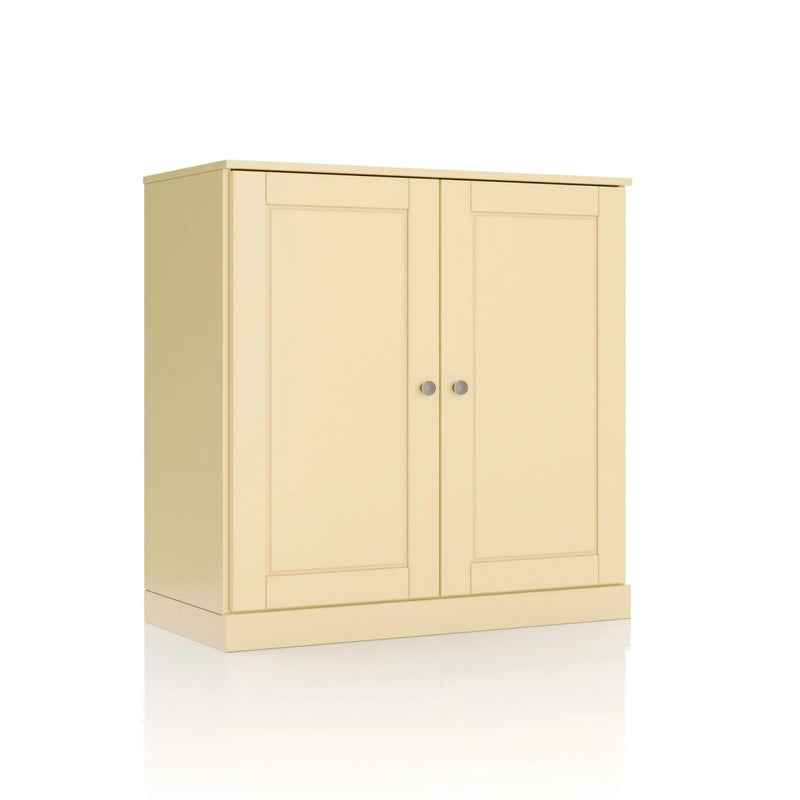32" Yellow Solid Wood Free Standing Double Door Linen Cabinet Homeroots Organization