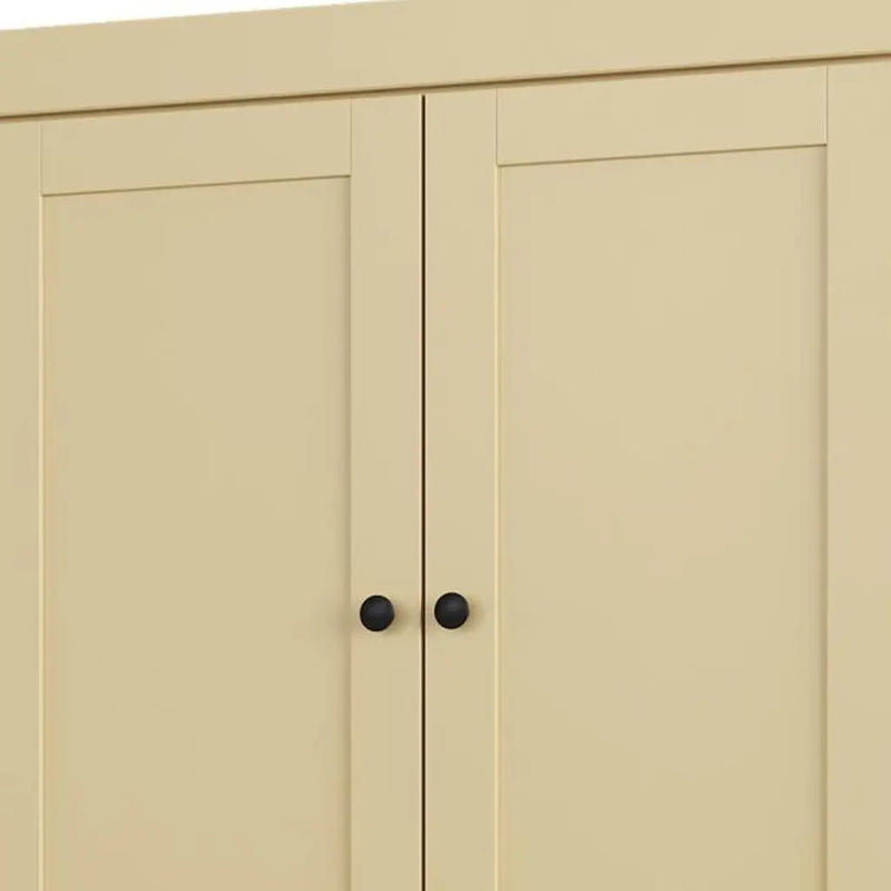 32" Yellow Solid Wood Free Standing Four Door Linen Cabinet Homeroots Organization