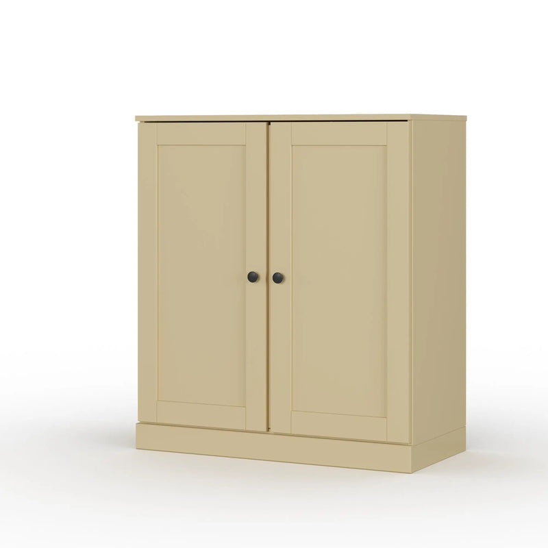 32" Yellow Solid Wood Shaker Style Double Door Linen Cabinet Homeroots Organization