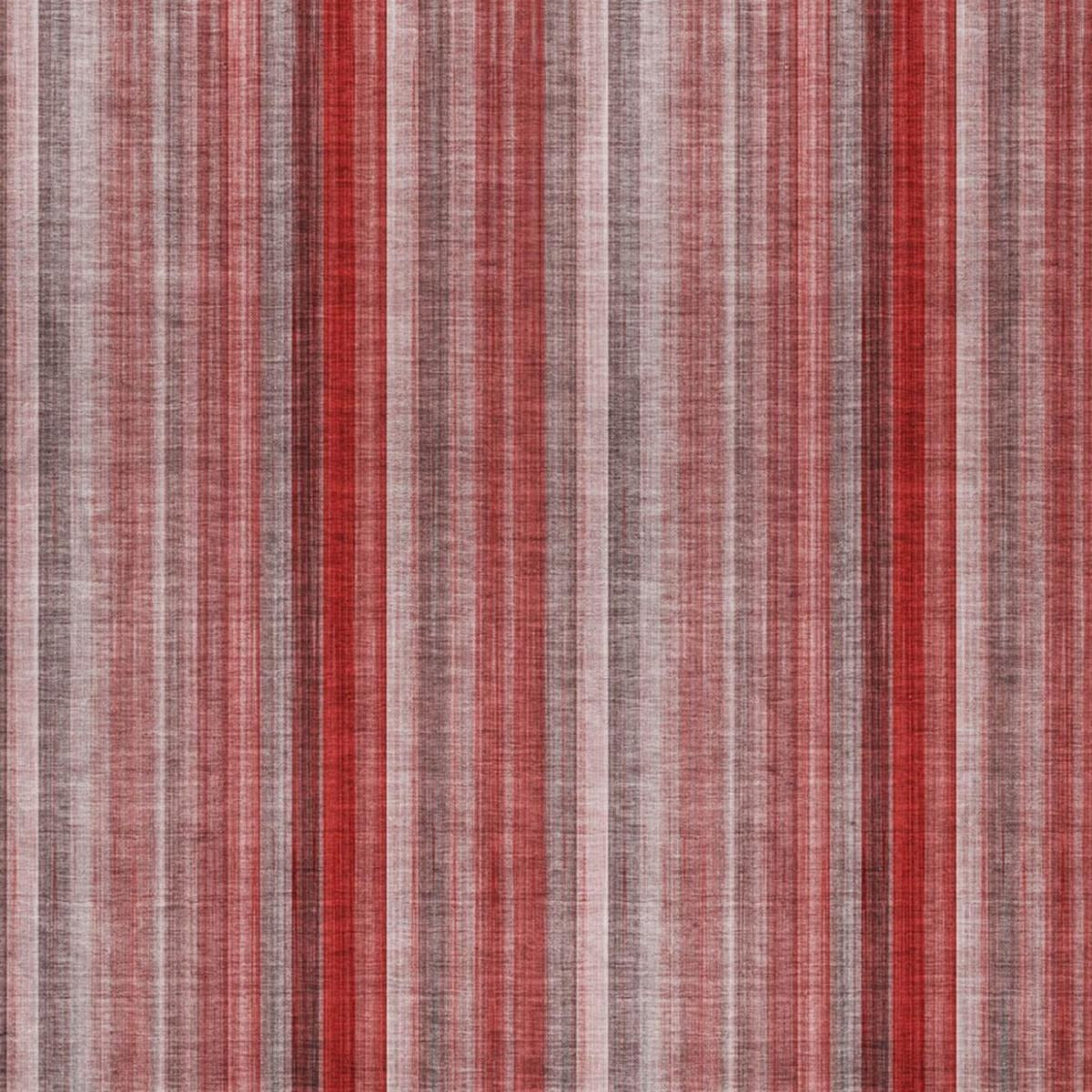 3' X 5' Red And Gray Striped Shag Washable Area Rug With UV Protection - Home & Garden