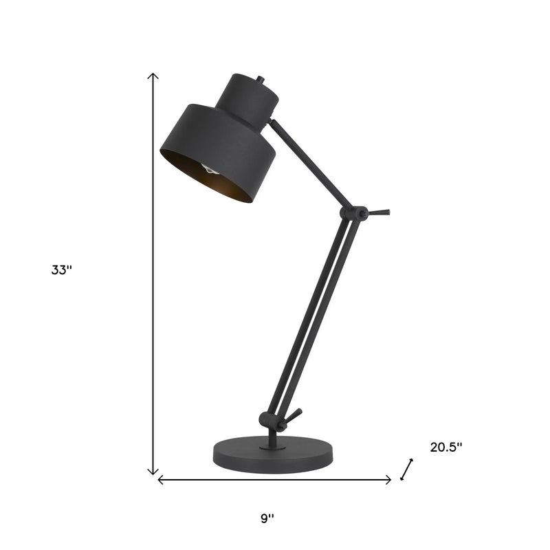 33" Black Metal Adjustable Desk Table Lamp - GreatEagleInc