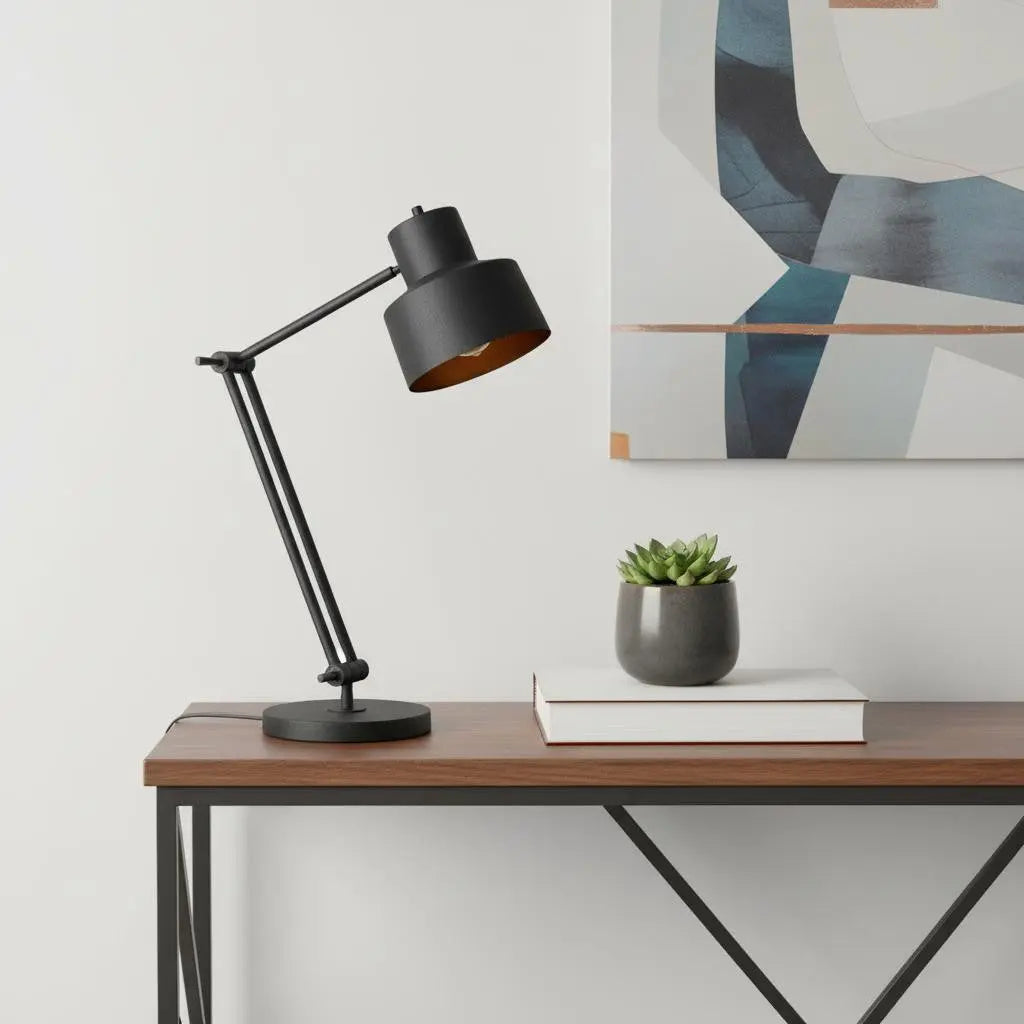 33" Black Metal Adjustable Desk Table Lamp - GreatEagleInc