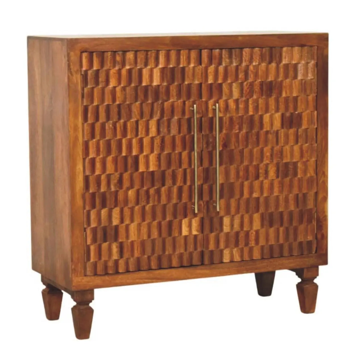33" Brown Solid Wood Round Accent Cabinet With Single Door Homeroots Kitchen & Dining