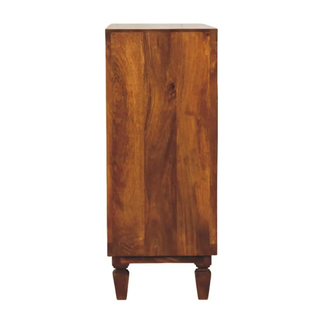 33" Brown Solid Wood Round Accent Cabinet With Single Door Homeroots Kitchen & Dining