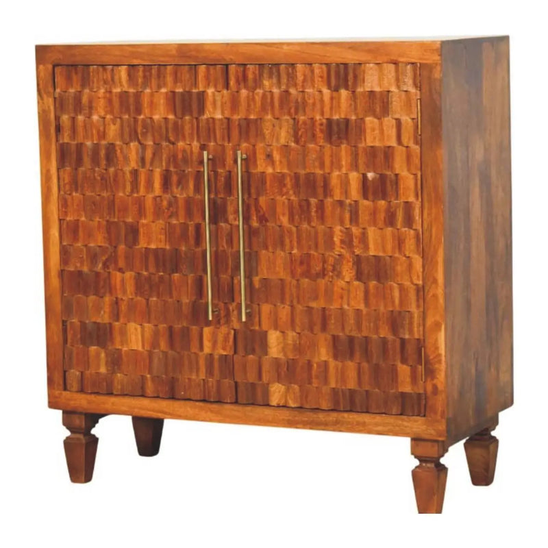 33" Brown Solid Wood Round Accent Cabinet With Single Door Homeroots Kitchen & Dining