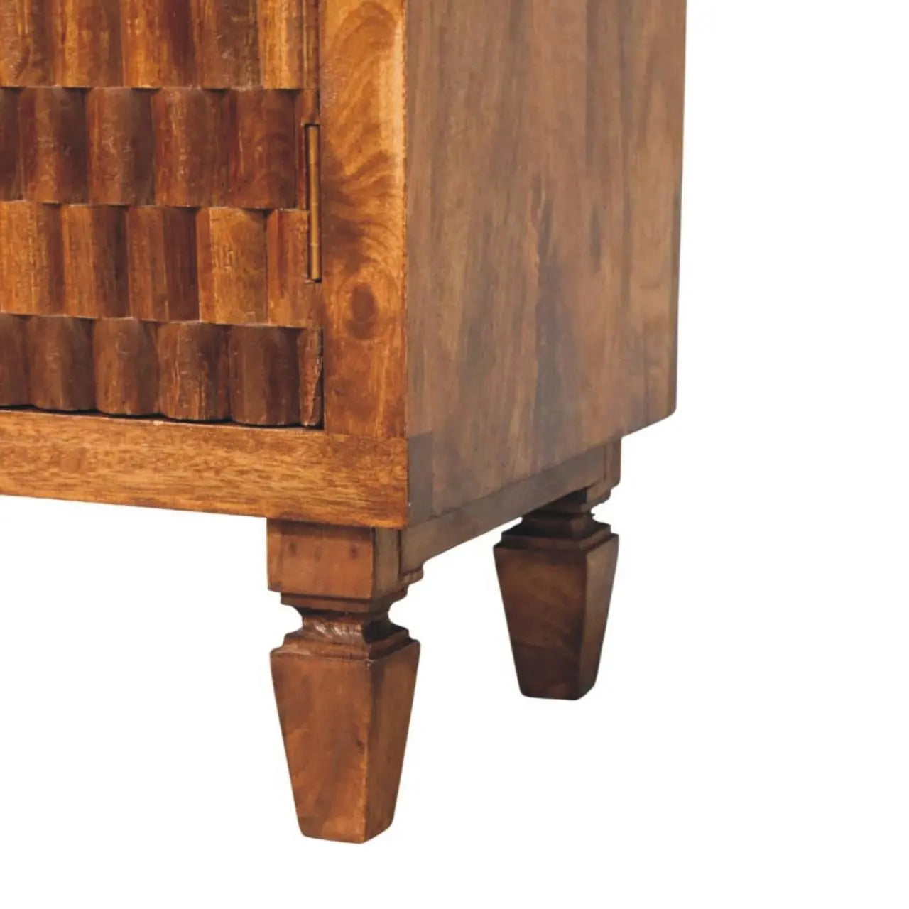33" Brown Solid Wood Round Accent Cabinet With Single Door Homeroots Kitchen & Dining