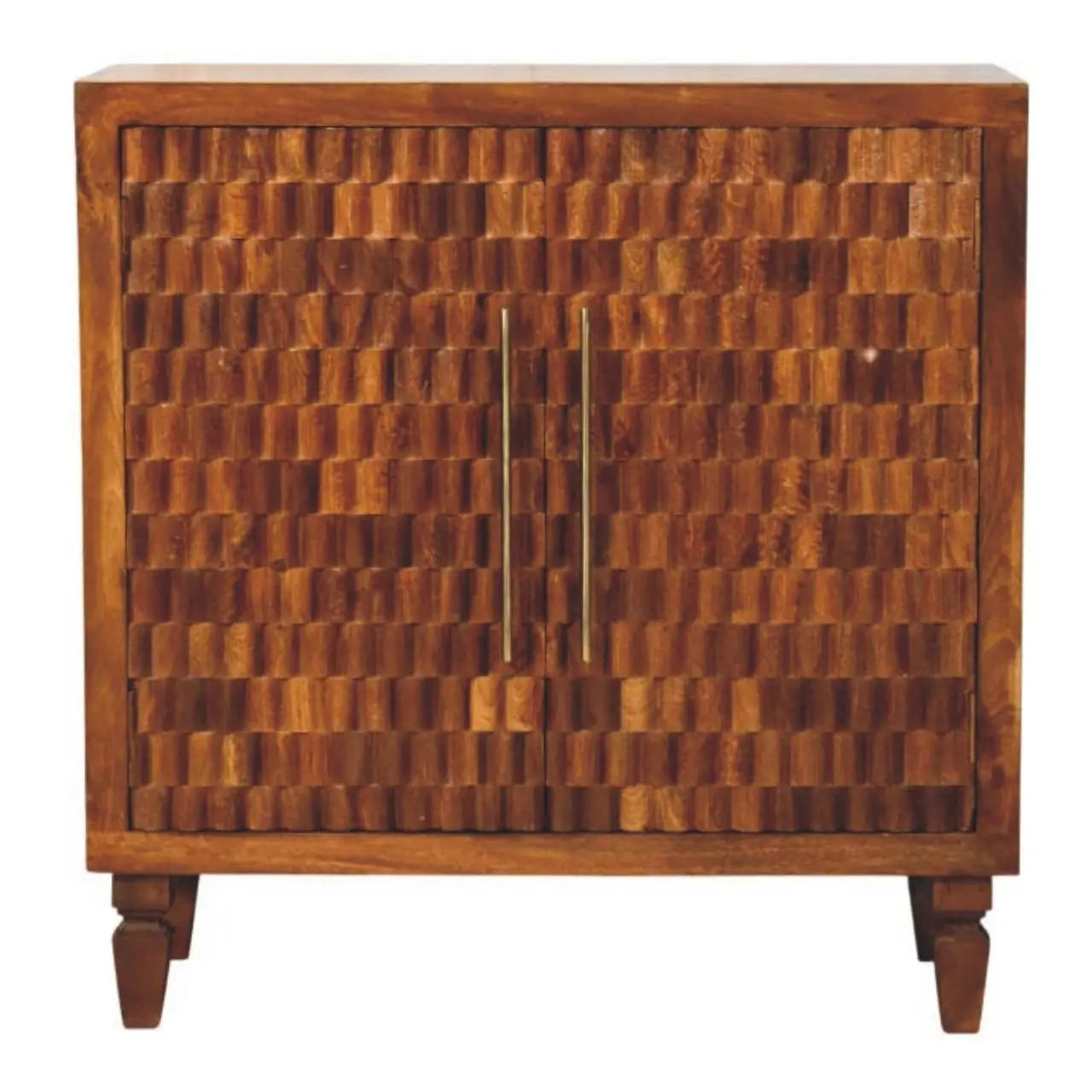 33" Brown Solid Wood Round Accent Cabinet With Single Door Homeroots Kitchen & Dining