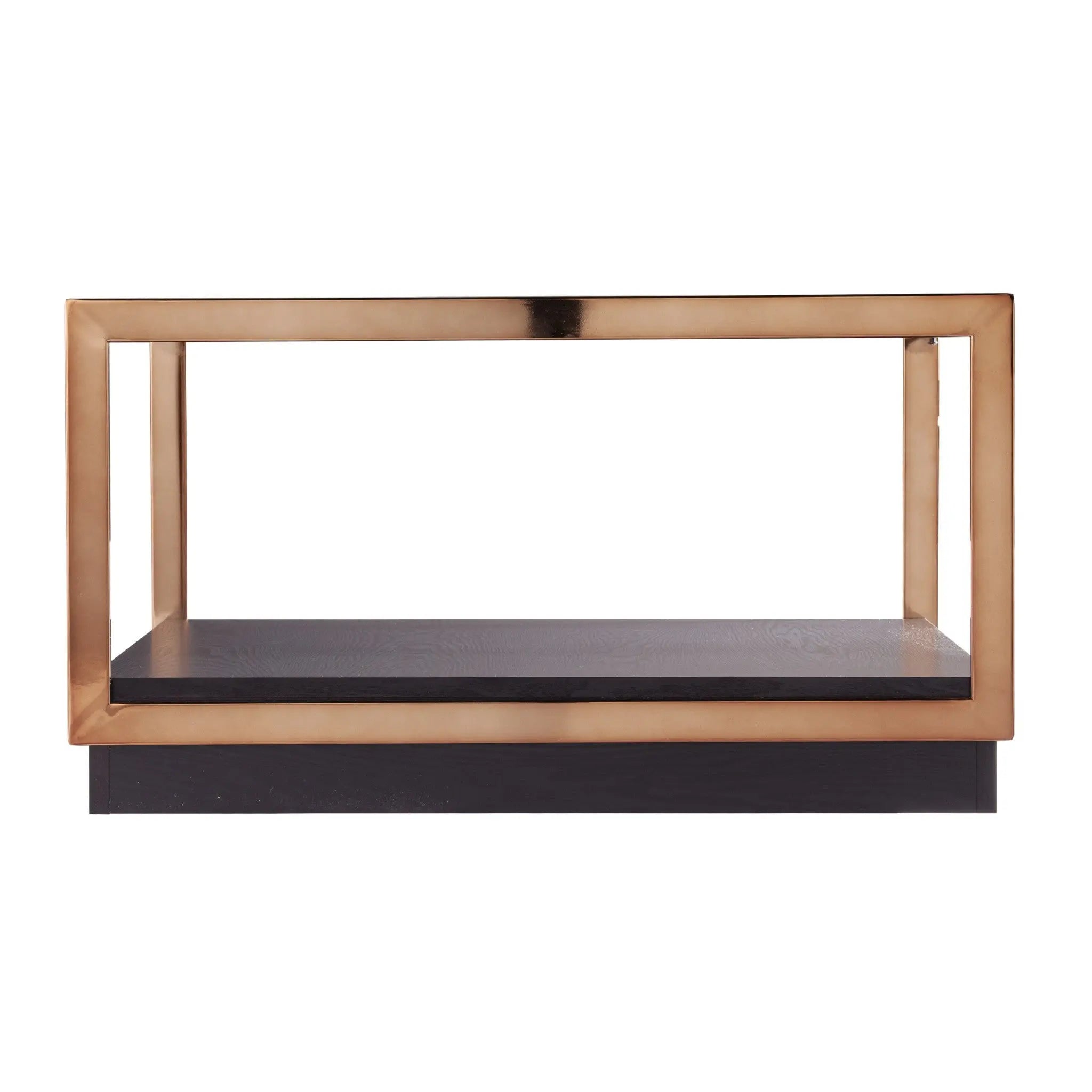 33" Champagne Glass And Solid Manufactured Wood Square Coffee Table Homeroots Living Room