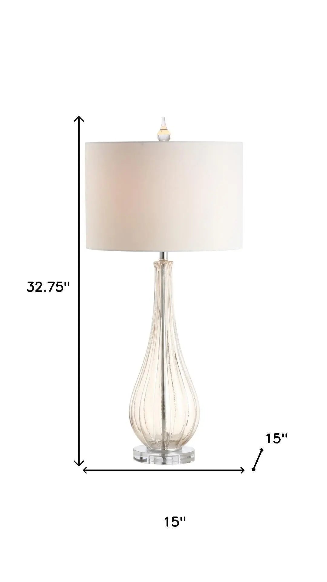 33" Clear Urn Buffet Lamp With Drum Shade Homeroots Lighting