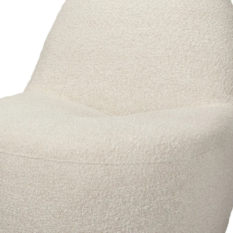33" Cream Boucle Slipper Chair Homeroots Living Room
