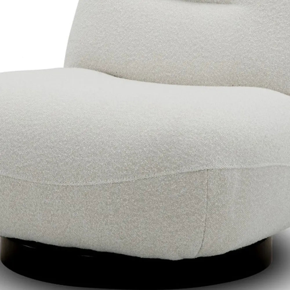 33" Cream Fabric Swivel Lounge Chair Homeroots Living Room