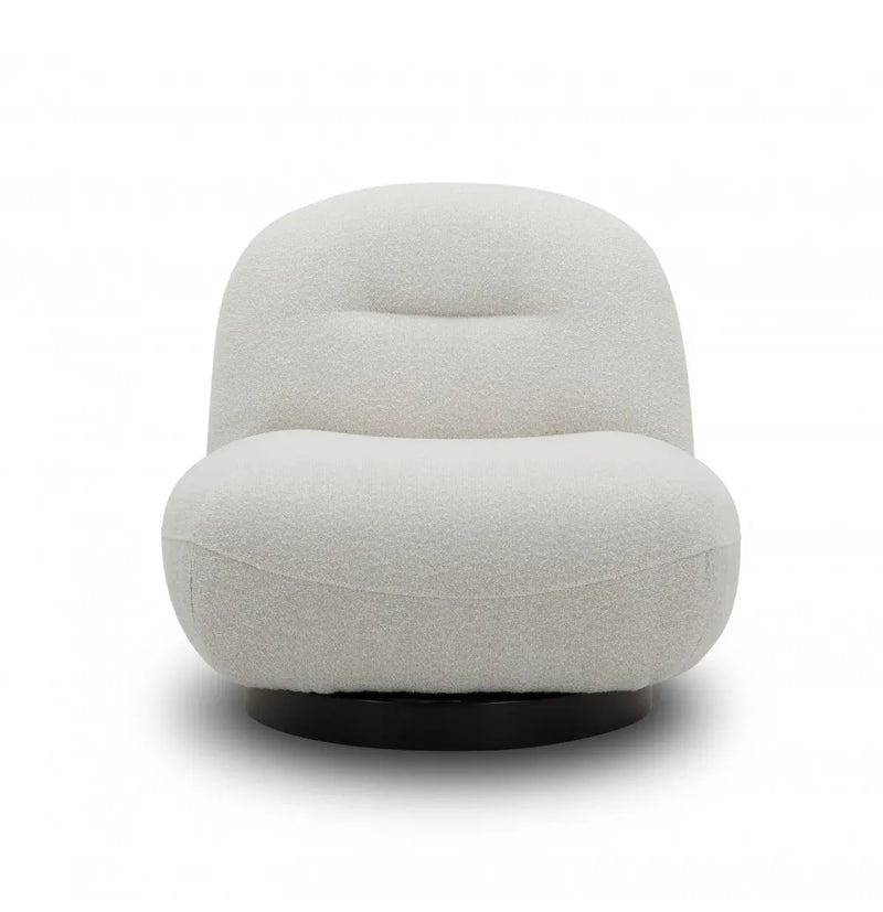 33" Cream Fabric Swivel Lounge Chair Homeroots Living Room