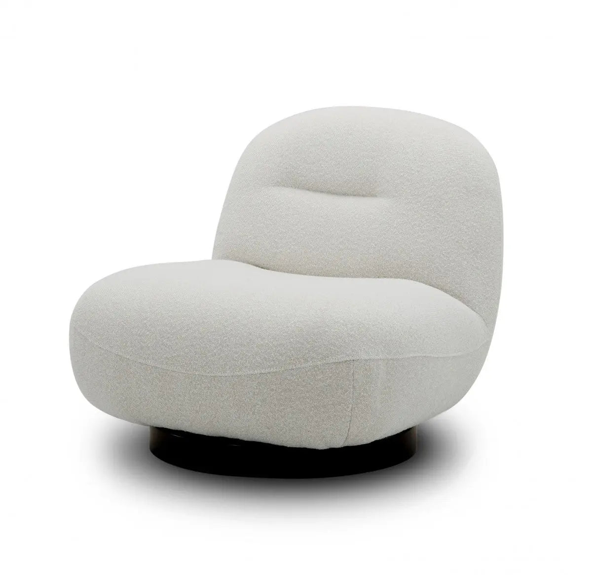 33" Cream Fabric Swivel Lounge Chair Homeroots Living Room