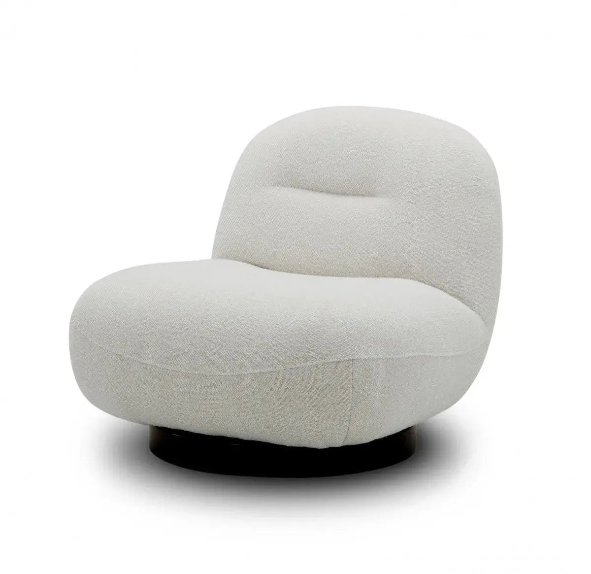 33" Cream Fabric Swivel Lounge Chair Homeroots Living Room