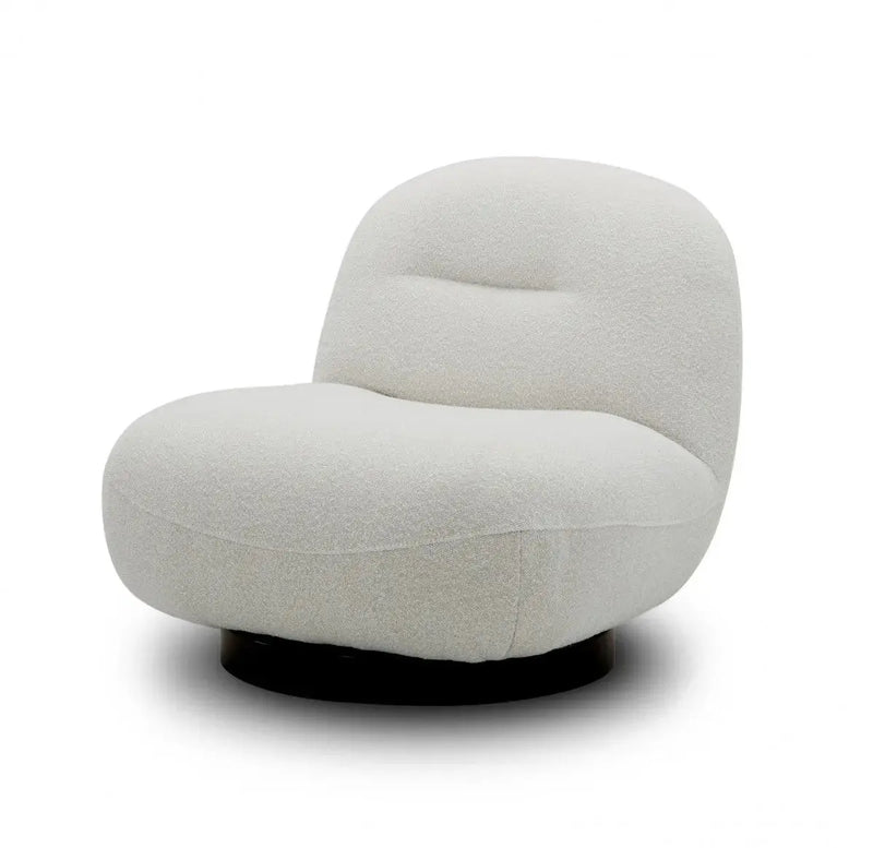 33" Cream Fabric Swivel Lounge Chair Homeroots Living Room
