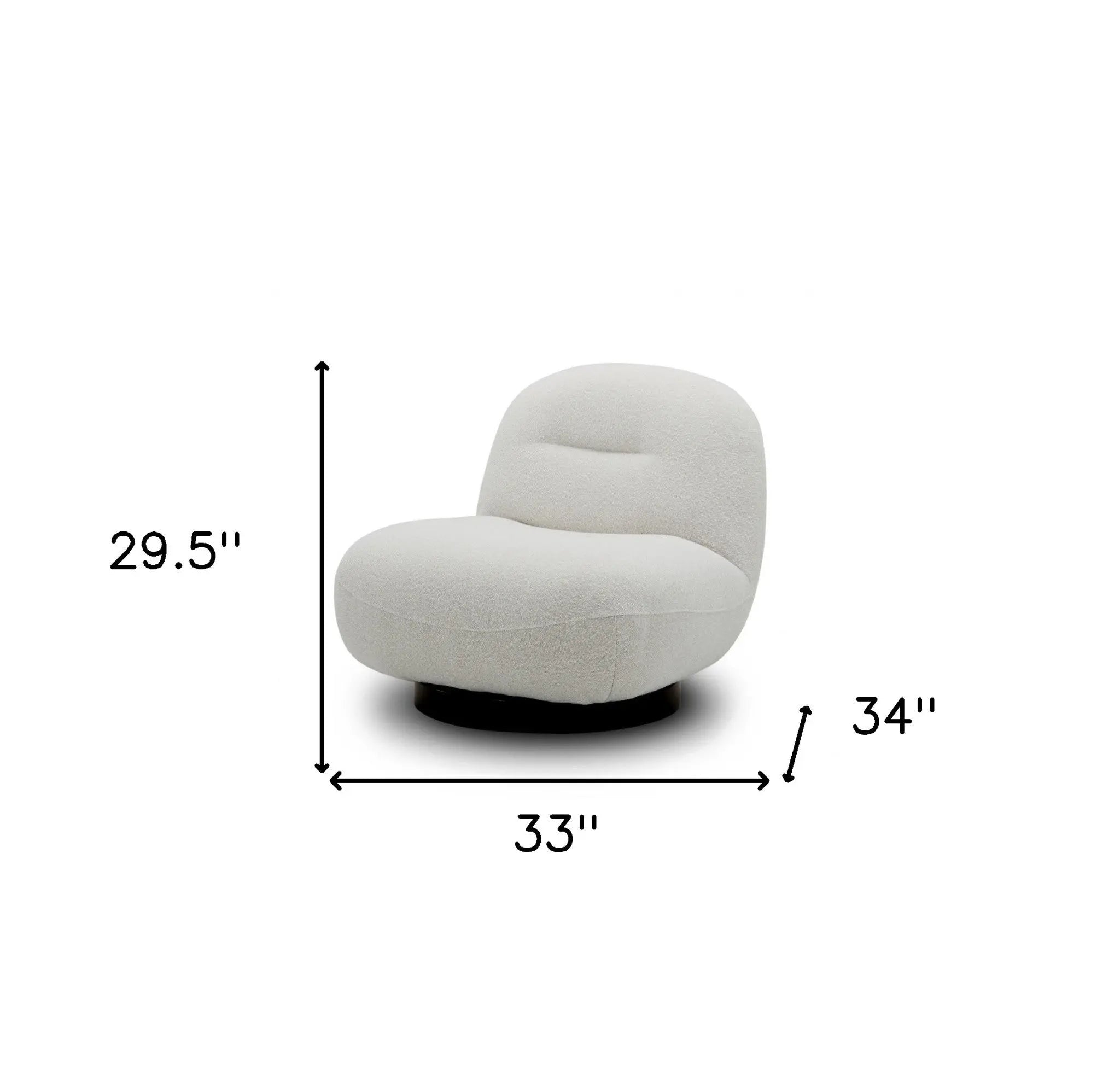 33" Cream Fabric Swivel Lounge Chair Homeroots Living Room