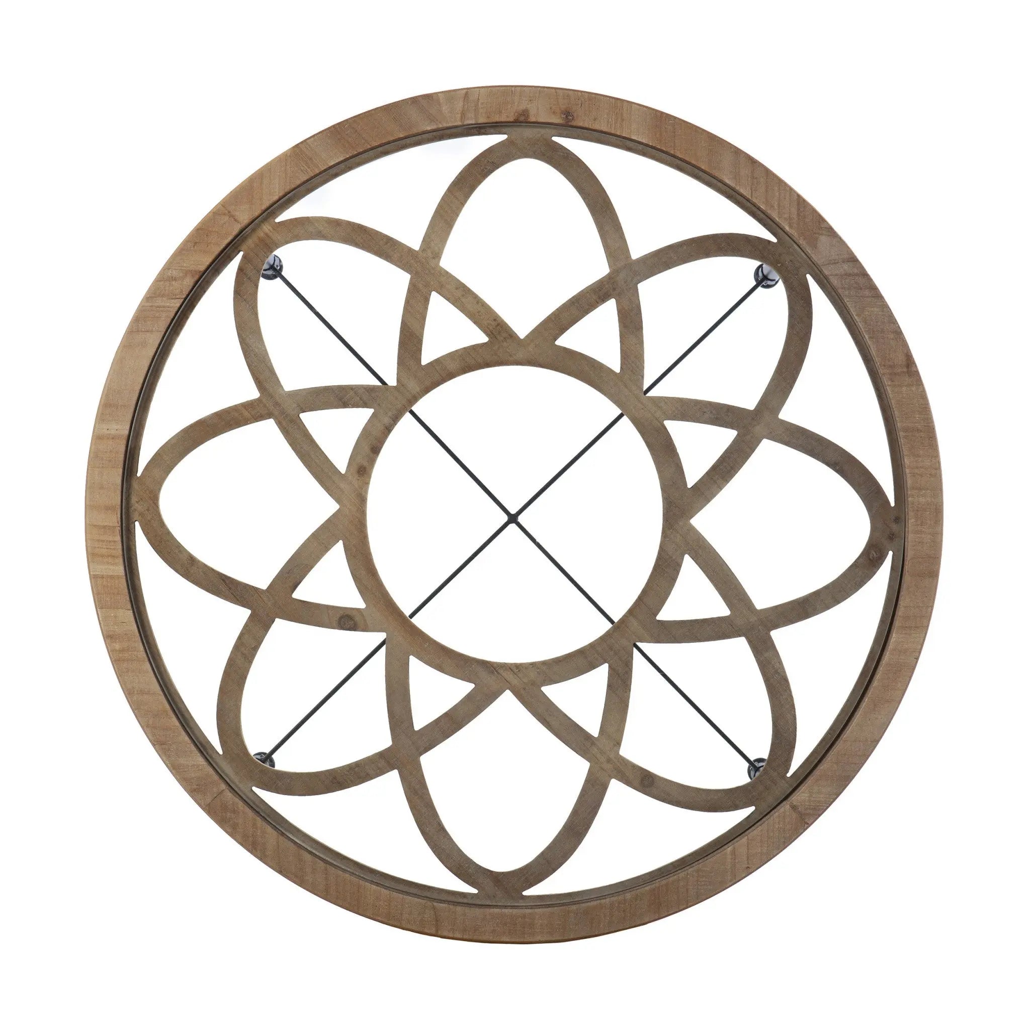 33" Floral Design Glass Top Round Coffee Table Homeroots Living Room